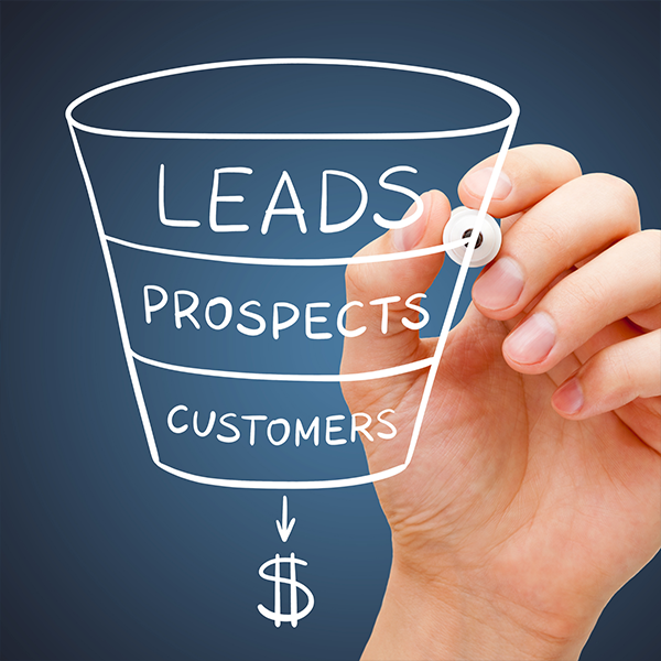 A person drawing a funnel chart for representation which will lead to revenues