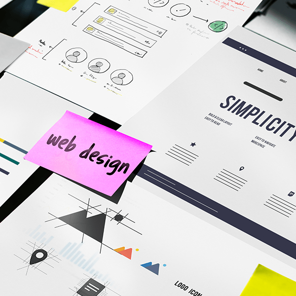 Sticky note with web design
